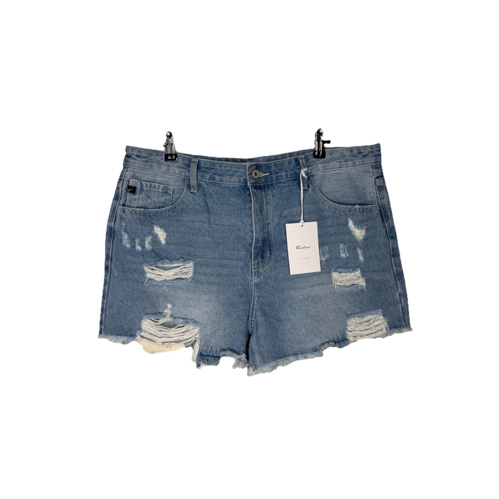 KanCan Cut Off Shorts Size 13/30 Medium Wash High Waist Distressed NWT